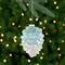 Icy Pine Cone Glass Christmas Ornament - 4.75" - Blue and White
